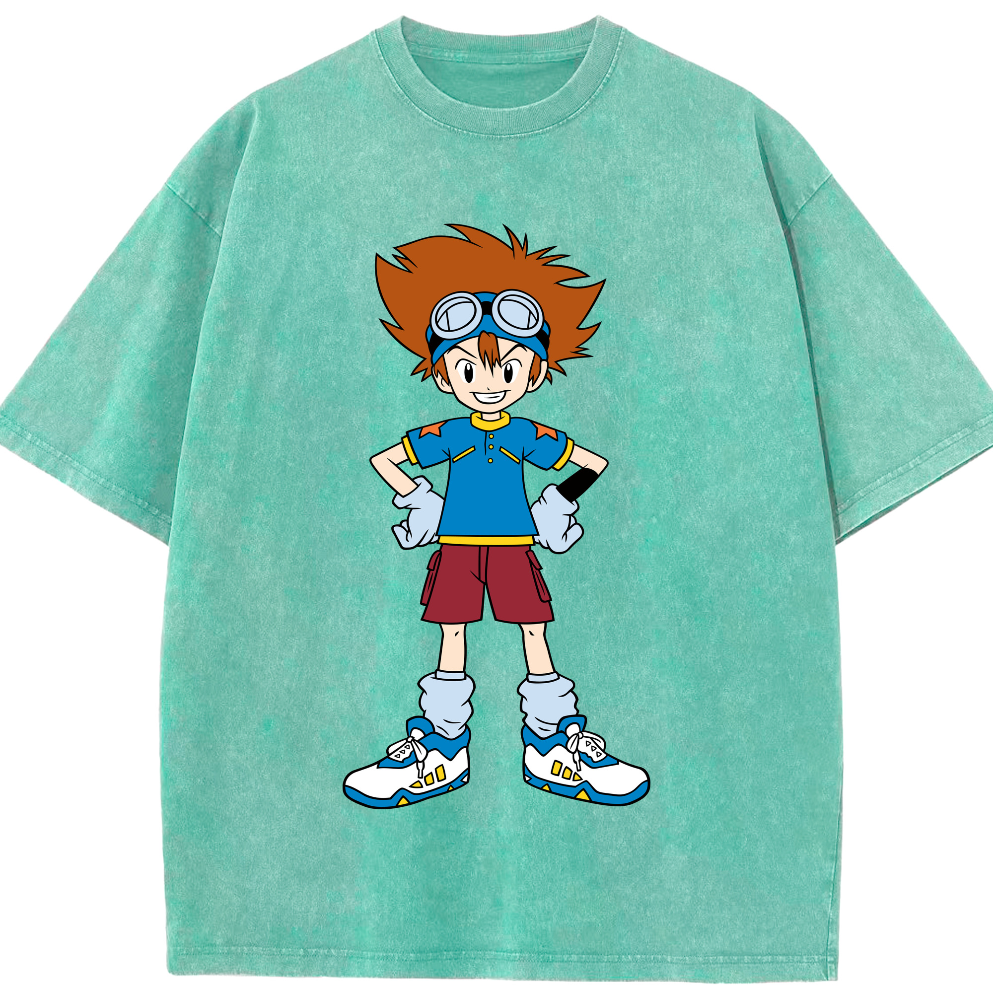 （画像用） Digimon デジタルモンスター/デジモン 綿100% ヴィンテージ風 半袖Tシャツ（フロントプリント）